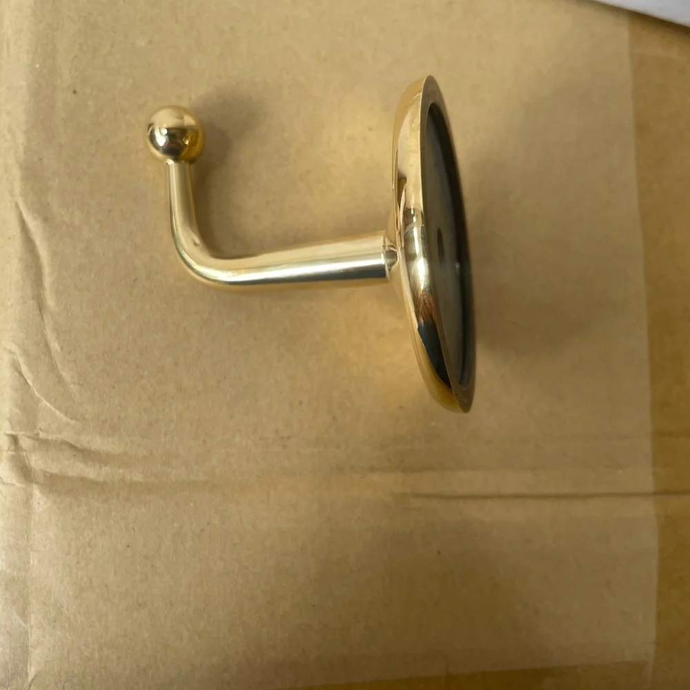Waterworks Highgate Single Robe Hook Unlacquered Brass Finish Style: